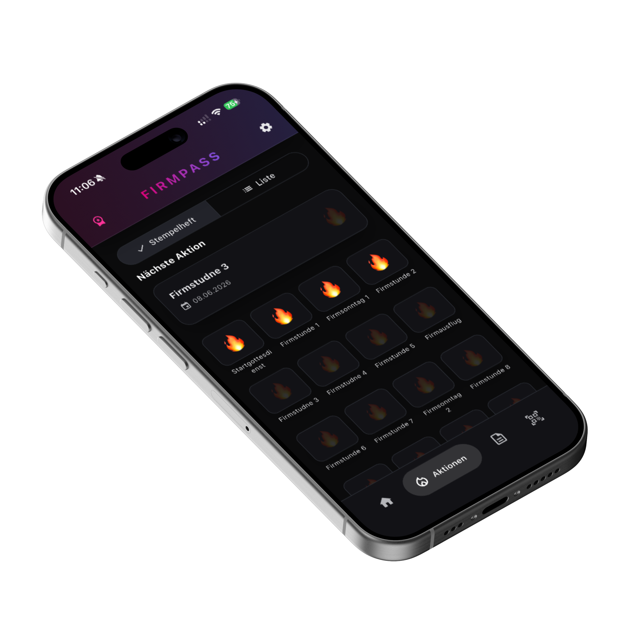 Screenshot: Fortschrittsanzeige in der App
